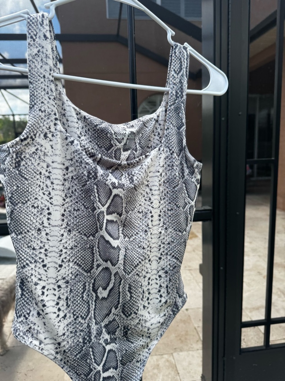 Snake Print Bodysuit- Black & White